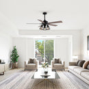 52" Kashmir Traditional Downrod Mount Reversible Ceiling Fan with Lighting and Remote Control