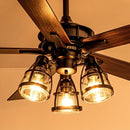 52" Kashmir Traditional Downrod Mount Reversible Ceiling Fan with Lighting and Remote Control