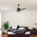 52" Kashmir Traditional Downrod Mount Reversible Ceiling Fan with Lighting and Remote Control