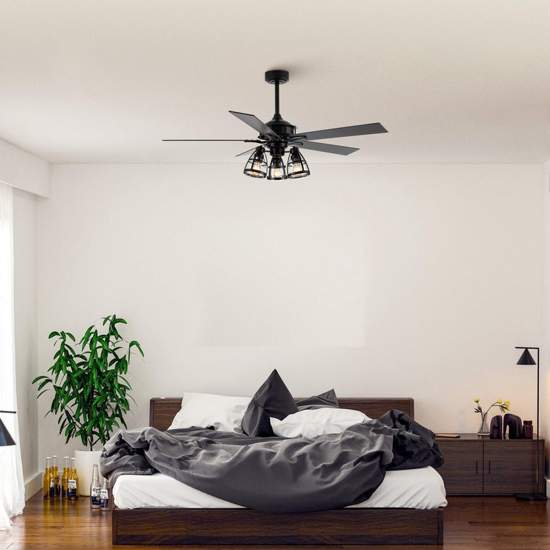 52" Kashmir Traditional Downrod Mount Reversible Ceiling Fan with Lighting and Remote Control
