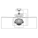 52" Kerala Modern Chrome Downrod Mount Reversible Crystal Ceiling Fan with Lighting and Remote Control