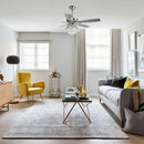 52" Kerala Modern Chrome Downrod Mount Reversible Crystal Ceiling Fan with Lighting and Remote Control