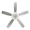 52" Kerala Modern Chrome Downrod Mount Reversible Crystal Ceiling Fan with Lighting and Remote Control