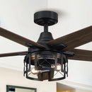52" Kolkata Industrial Downrod Mount Reversible Ceiling Fan with Lighting and Remote Control