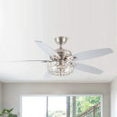 52" Kyla Industrial Caged Ceiling Fan with Light Remote Control Satin Nickel