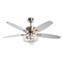 52" Kyla Industrial Caged Ceiling Fan with Light Remote Control Satin Nickel