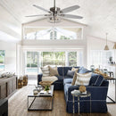 52" Kyla Industrial Caged Ceiling Fan with Light Remote Control Satin Nickel