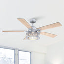 52 Industrial Reversible 5 Blade Mesh Led Ceiling Fan