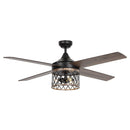 52" Mirelle Farmhouse Downrod Mount Reversible Ceiling Fan with Lighting and Remote Control