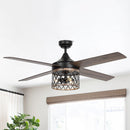52" Mirelle Farmhouse Downrod Mount Reversible Ceiling Fan with Lighting and Remote Control