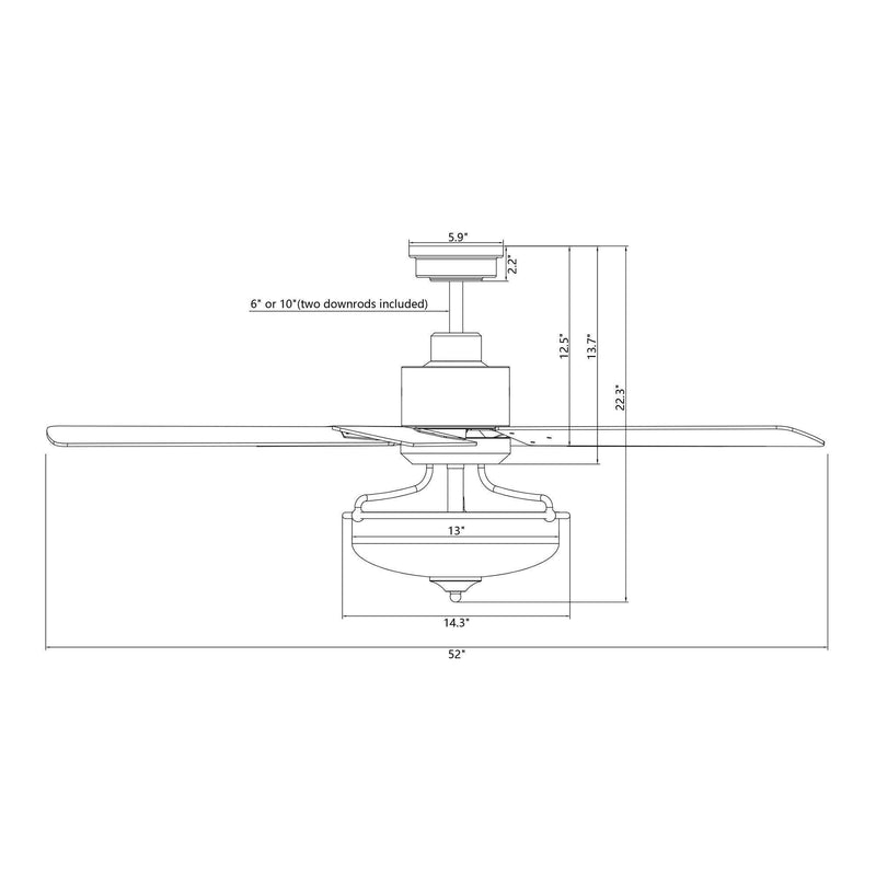 52" Mumbai Industrial Downrod Mount Reversible Ceiling Fan with Lighting and Remote Control