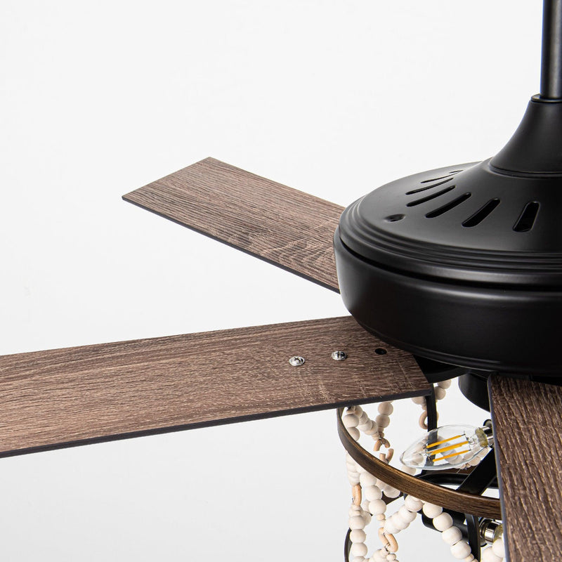 52" New Delhi Industrial Downrod Mount Reversible Ceiling Fan with Lighting and Remote Control