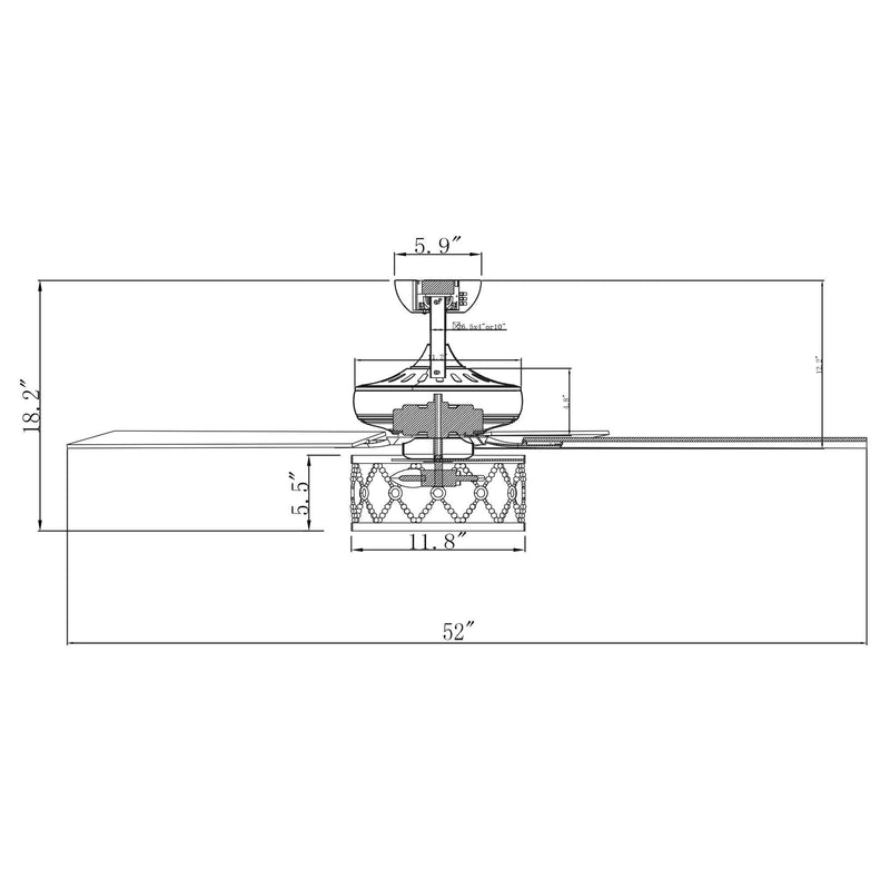 52" New Delhi Industrial Downrod Mount Reversible Ceiling Fan with Lighting and Remote Control