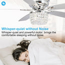 52" Panipat Modern Chrome Flush Mount Reversible Crystal Ceiling Fan with Lighting and Remote Control