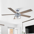52" Prayag Industrial Downrod Mount Reversible Ceiling Fan with Lighting and Remote Control
