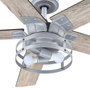 52" Prayag Industrial Downrod Mount Reversible Ceiling Fan with Lighting and Remote Control