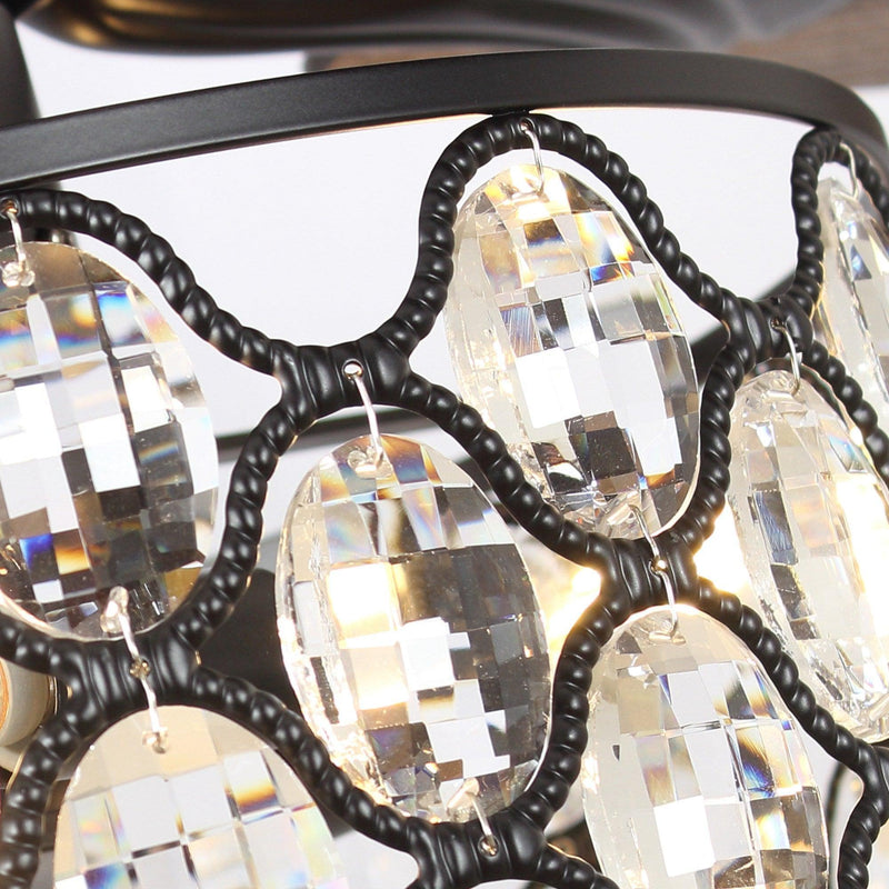 52" Tibuh Modern Downrod Mount Reversible Crystal Ceiling Fan with Lighting and Remote Control