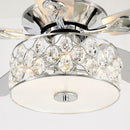 52" Tibuh Modern Downrod Mount Reversible Crystal Ceiling Fan with Lighting and Remote Control