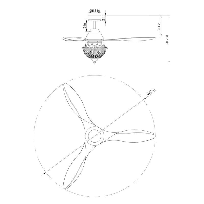 52" Vicky Farmhouse DC Motor Downrod Mount Reversible Ceiling Fan with Lighting and Remote Control