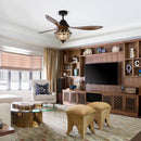 52" Vicky Farmhouse DC Motor Downrod Mount Reversible Ceiling Fan with Lighting and Remote Control