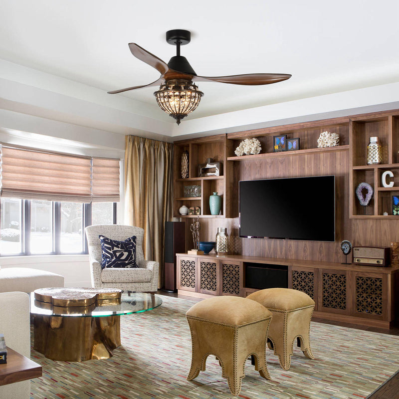 52" Vicky Farmhouse DC Motor Downrod Mount Reversible Ceiling Fan with Lighting and Remote Control