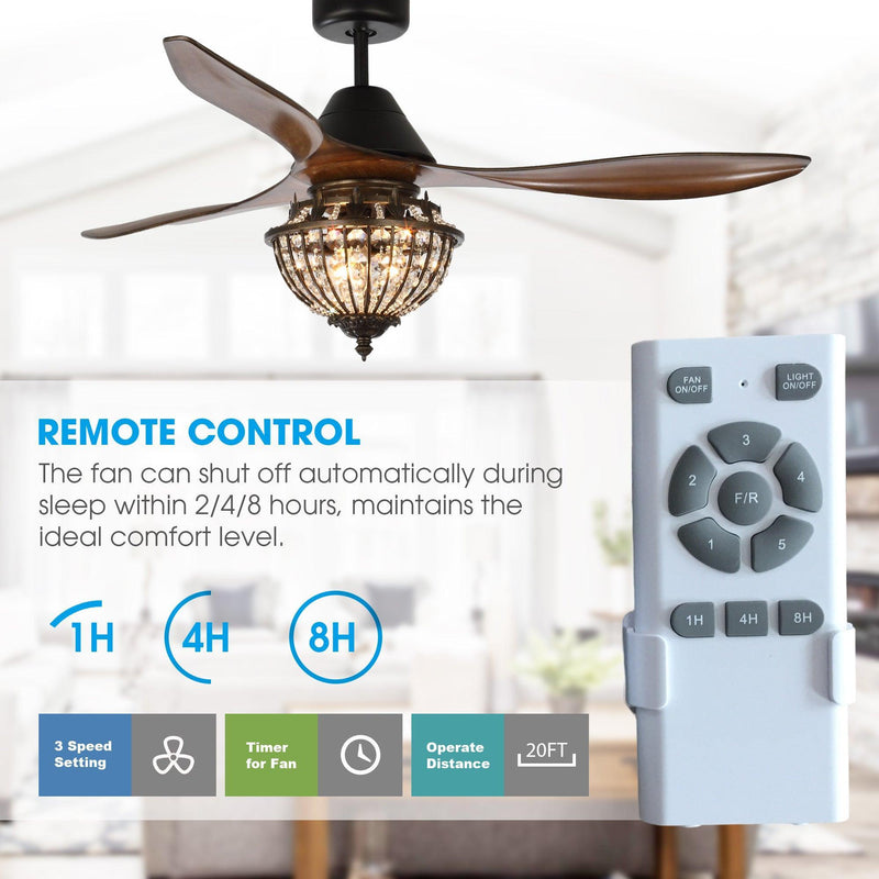 52" Vicky Farmhouse DC Motor Downrod Mount Reversible Ceiling Fan with Lighting and Remote Control