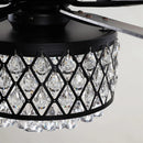 52” Wethington Modern Crystal Chandelier Ceiling Fan with Light And Remote Control Black