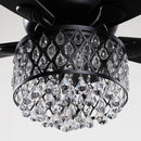52” Wethington Modern Crystal Chandelier Ceiling Fan with Light And Remote Control Black