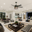 52" Wethington Modern Downrod Mount Reversible Crystal Ceiling Fan with Lighting and Remote Control