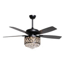 52" Wethington Modern Downrod Mount Reversible Crystal Ceiling Fan with Lighting and Remote Control