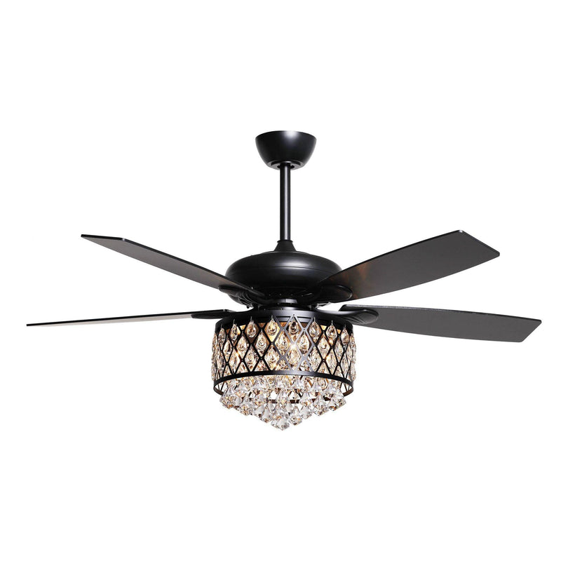 52" Wethington Modern Downrod Mount Reversible Crystal Ceiling Fan with Lighting and Remote Control