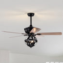 52" Wilburton Industrial Downrod Mount Reversible Ceiling Fan with Lighting and Remote Control