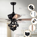 52" Wilburton Industrial Downrod Mount Reversible Ceiling Fan with Lighting and Remote Control