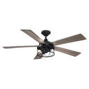 52" Windmill Modern DC Motor Downrod Mount Reversible Ceiling Fan With Lighting And Remote Control