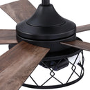52" Windmill Industrial Downrod Mount Reversible Ceiling Fan with Lighting and Remote Control