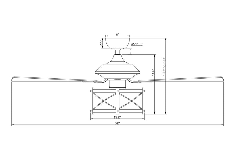 52" Wisner Industrial Downrod Mount Reversible Ceiling Fan with Lighting and Remote Control