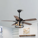 52" Wisner Industrial Downrod Mount Reversible Ceiling Fan with Lighting and Remote Control