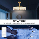 Perimost 29 Inch Lynn Golden Downrod Mount Luxury Fandelier with Remote Control by Parrot Uncle