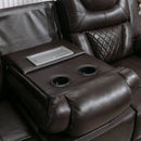 Home Theater Seating Manual Recliner Chair With Center Console And Led Light Strip For Living Room by HouseOfZazla