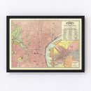 Vintage Map of Philadelphia, Pennsylvania 1897