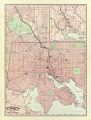 Vintage Map of Baltimore, Maryland 1897