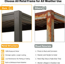 8x5 Ft Grill Louvered Pergola with Adjustable Roof and Built-in Gutter by HouseOfZazla