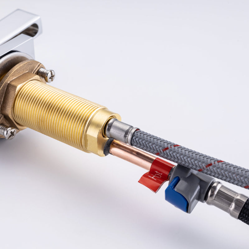 8 inch Widespread Bathroom Faucet Matte Black Bathroom Faucets for Sink 3 Hole Brass 2 Handle Lavatory Square Faucet Modern rv Bathroom Faucets