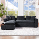 Modern L Shaped Sectional Sofa With Upholstery And Wooden Storage by HouseOfZazla