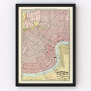 Vintage Map of New Orleans, Louisiana 1897