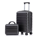 14"/20" 2 Pcs/Set ABS Spinner Wheel Luggage, Dark Gray