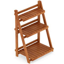 Foldable 3-Tier Solid Wood Plant Stand for Patio Balcony by LJGDeals