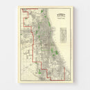 Vintage Map of Chicago, Illinois 1897