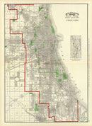Vintage Map of Chicago, Illinois 1897