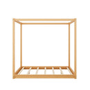 Wood Canopy Platform Bed With Support Legs And Airflow Slats